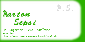 marton sepsi business card